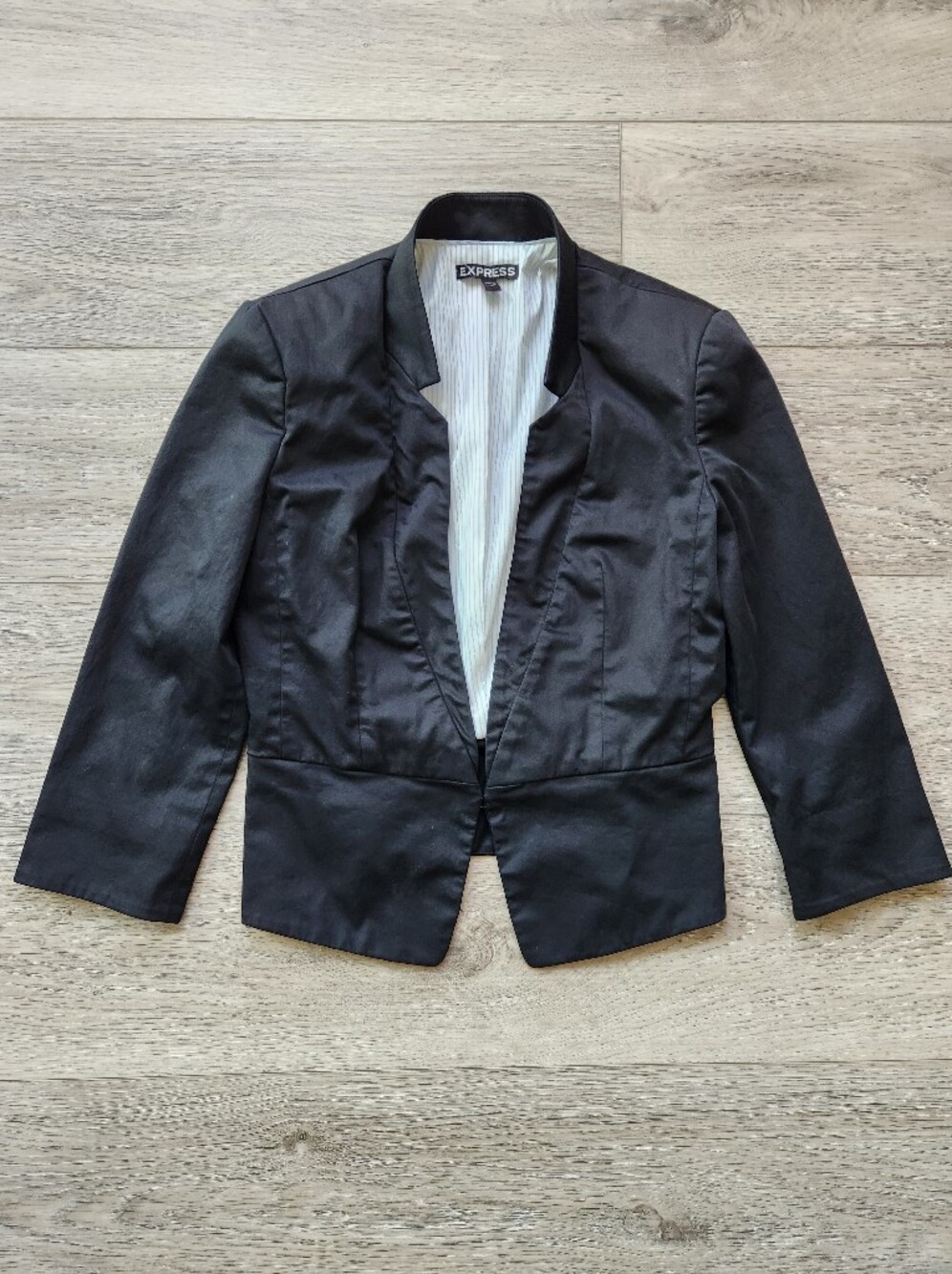 Express Black Open Front Hook Blazer Womens 4 Business Casual Cotton
